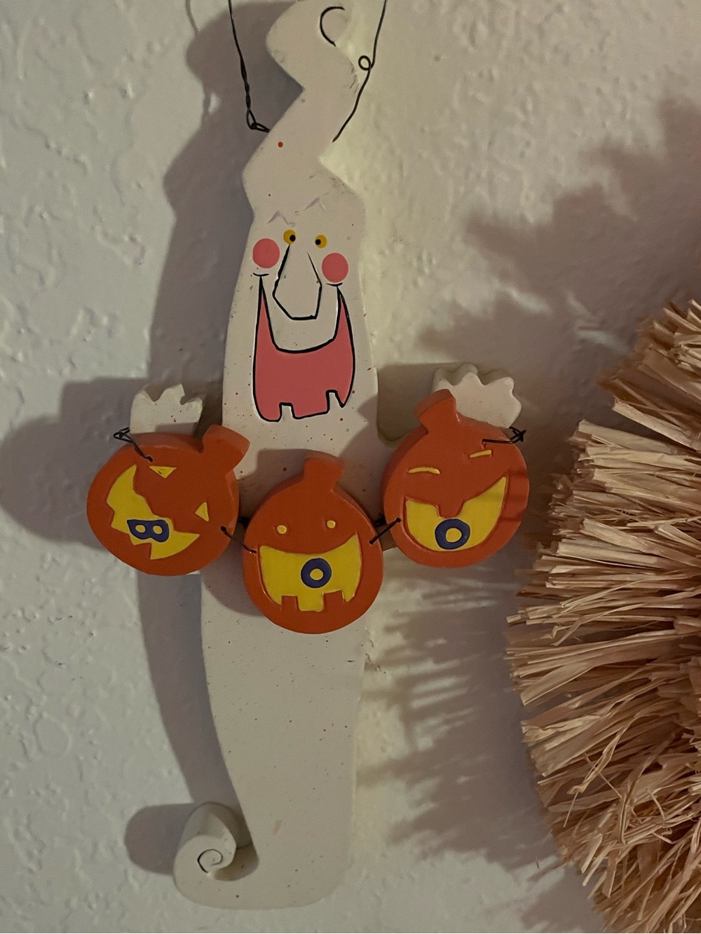 Vintage wooden Halloween Ghost wall hanging decor